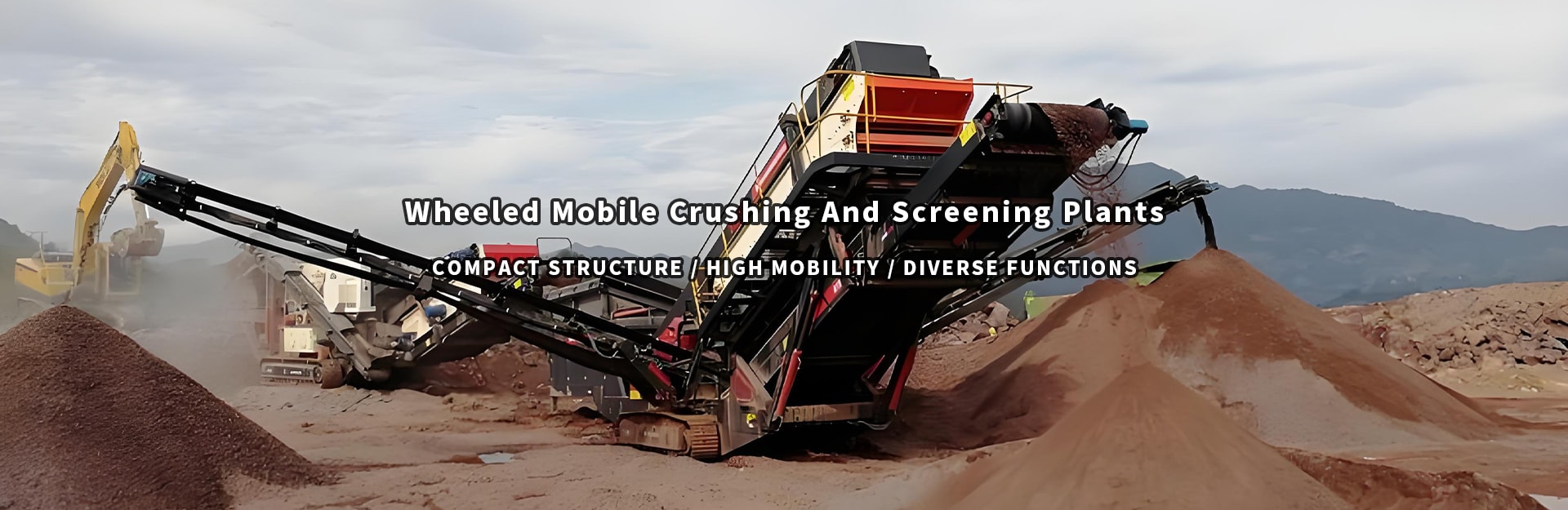 Wheeled mobile crushing and screening plants